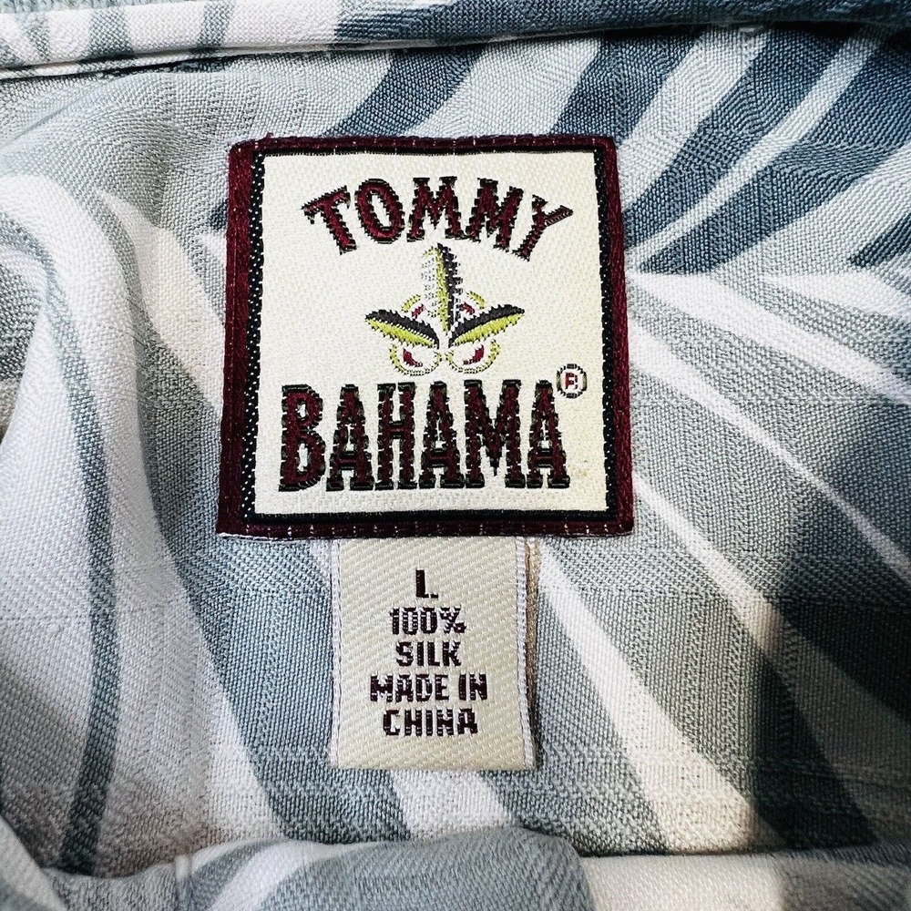 Tommy Bahama Men 100% Silk Shirt Size L Palm Leaves Hawaiian Shirt Short Sleeve - Picture 5 of 7